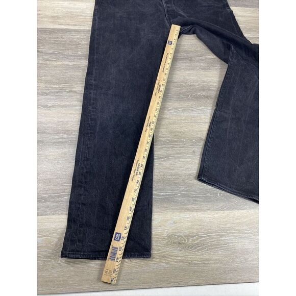 Levis 501 Jeans Mens 42 Button‎ Fly Black Denim Straight Leg Adult Casual 42x34 - Picture 10 of 13